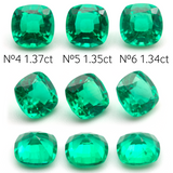 Lab Grown Colombian Emerald Cushion Cut 7x7mm 1.34-1.43ct Loose Gemstone