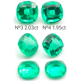 Lab Grown Colombian Emerald Cushion Cut 8x8mm 1.95-2.22ct Loose Gemstone