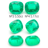 Lab Grown Colombian Emerald Cushion Cut 12x10mm 5.17-5.75ct Loose Gemstone