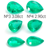 Lab Grown Colombian Emerald Pear Cut 12x8mm 2.9-3.12ct Loose Gemstone