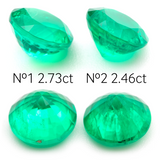 Lab Grown Colombian Emerald Round Cut 9mm 2.73-2.46ct Loose Gemstone