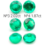 Lab Grown Colombian Emerald Round Cut 8mm 2.18-1.87ct Loose Gemstone