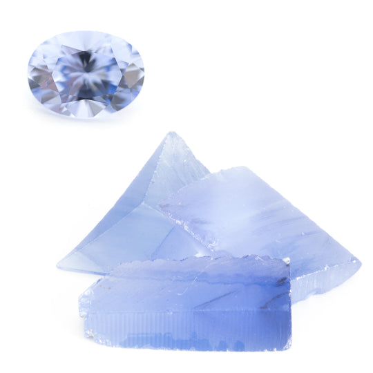 18-39ct 1pc Recrystallized Blue Sapphire (Czochralski) Lab Grown Faceting Rough