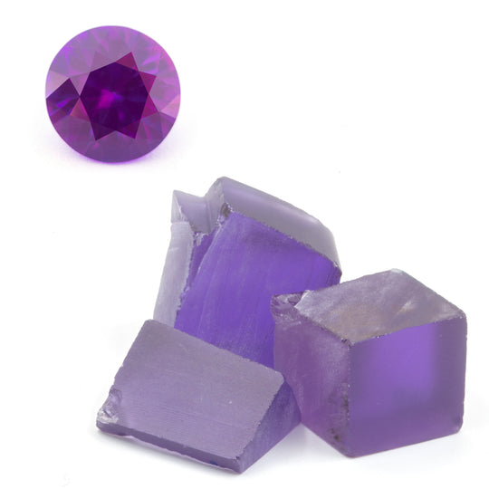 20-40ct 1pc Recrystallized Purple Sapphire (Czochralski) Lab Grown Faceting Rough