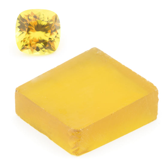 177ct Recrystallized Yellow Sapphire (Czochralski) Lab Grown Faceting Rough