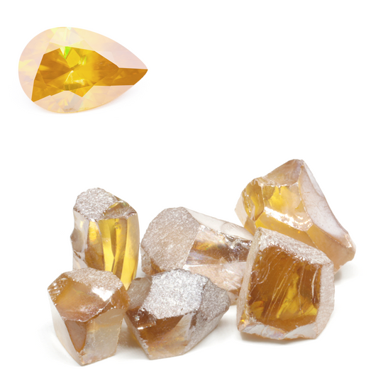 3.9-7.3ct 1pc Lab Grown Orange Rutile Rough