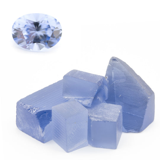 8.1-40.3ct 1pcs Recrystallized Blue Sapphire (Czochralski) Lab Grown Faceting Rough