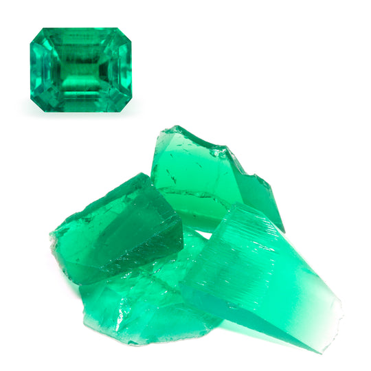 12.75-20.4ct 1pc Lab Grown Colombian Emerald with inclusions Faceting Rough Stone