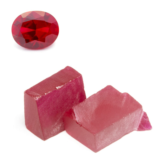22.9-23.1ct 1pc Pigeon Blood Ruby (Czochralski) Lab Grown Faceting Rough Stone