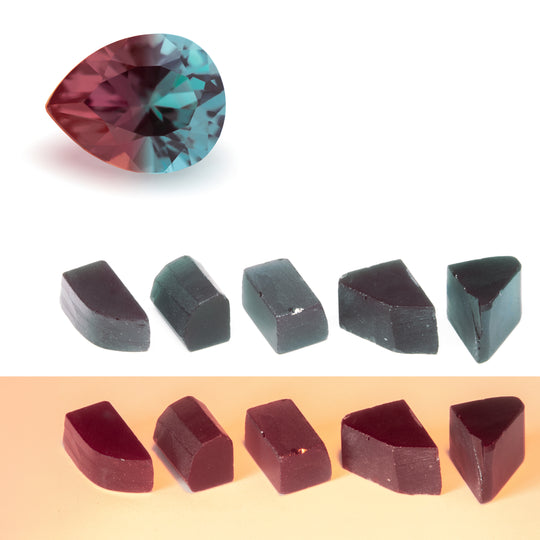 12.65-17.7ct 1pc Czochralski Alexandrite (Chrysoberyl) Color Change Lab Grown Rough