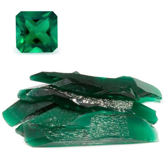 14.55-23.5ct 1pc Lab Grown Zambian Emerald with inclusions Faceting Rough Stone