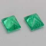 2.73ct pair Colombian Hydrothermal Emerald Lab Created Loose Stone