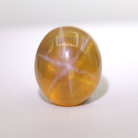 5.58ct Orange Star Sapphire (Surface Diffusion) Oval Cabochon 11x9 Lab Created