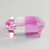 19.1ct Recrystallized Bi-Color Pink/White Sapphire Baguette 20x12 Lab Created
