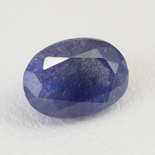 1.33ct Recrystallized Opaque Blue Sapphire Oval 7x5 Lab Created