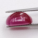 4.6ct Recrystallized Opaque Strong Red Ruby Cabochon 10x8 Lab Created