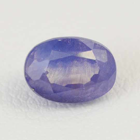 1.54ct Recrystallized Opaque Blue Sapphire Oval 7x5 Lab Created