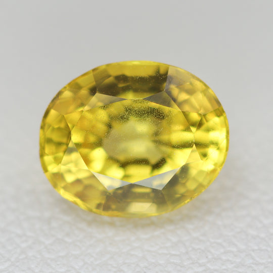 2.38ct Recrystallized Yellow Sapphire (Hydrothermal) Oval 8.5x7 Lab Created