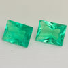 2.73ct pair Colombian Hydrothermal Emerald Lab Created Loose Stone