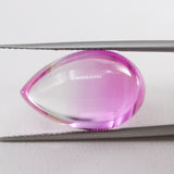 15.34ct Bi-Color Pink/White Sapphire Pear Cabochon 18x11 Lab Created