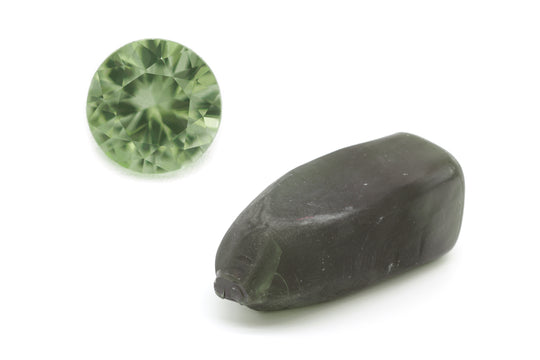 85-95gr 1pcs Tourmaline Green Spinel #149 Djeva Lab Created Faceting Rough Stone