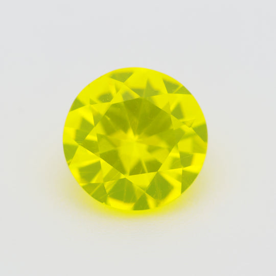 2.84-3.03ct 1pc Round 8 mm Recrystallized Neon Yellow Garnet (YAG) Lab Created