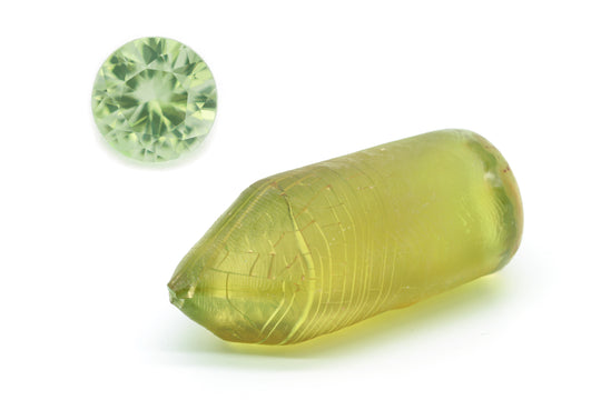 68-78gr 1pcs Yellowish Green Spinel #131 Djeva Lab Created Faceting Rough Stone