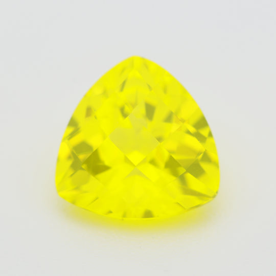 2.65-2.7ct 1pc Trillion 8 mm Recrystallized Neon Yellow Garnet (YAG) Lab Created