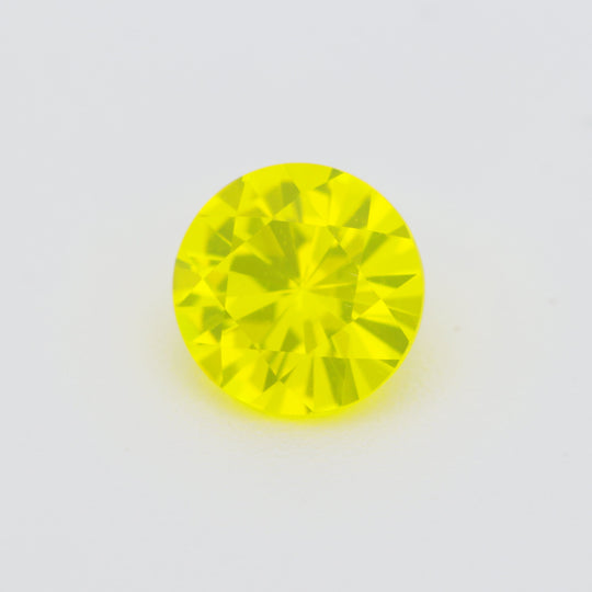 1.11-1.16ct 1pc Round 6 mm Recrystallized Neon Yellow Garnet (YAG) Lab Created