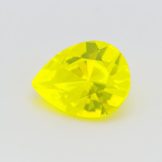 2.24-2.3ct 1pc Pear 9x7 mm Recrystallized Neon Yellow Garnet (YAG) Lab Created