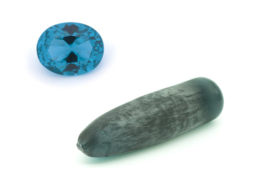 83-86gr 1pcs Teal Blue Mermaid Spinel #120 Djeva Lab Created Faceting Rough