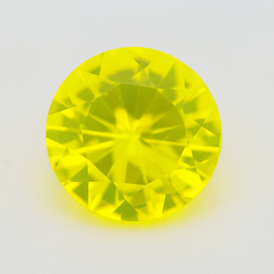 5.32-5.69ct 1pc Round 10 mm Recrystallized Neon Yellow Garnet (YAG) Lab Created