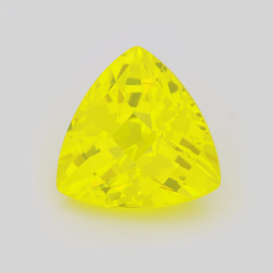 5.15-5.28ct 1pc Trillion 10 mm Recrystallized Neon Yellow Garnet (YAG) Lab Created