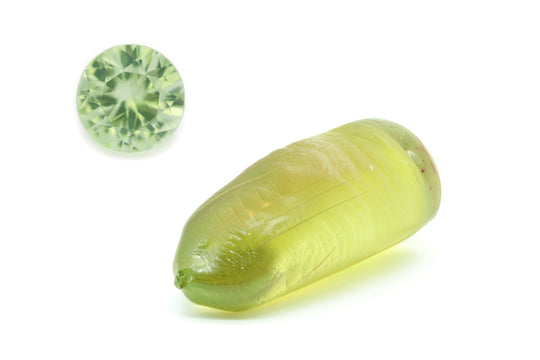 79-80gr 1pcs Yellowish Green Spinel #131 Djeva Lab Created Faceting Rough Stone