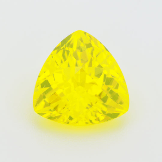 8.72-8.88ct 1pc Trillion 12 mm Recrystallized Neon Yellow Garnet (YAG) Lab Created