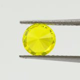 1.11-1.16ct 1pc Round 6 mm Recrystallized Neon Yellow Garnet (YAG) Lab Created