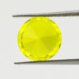 5.32-5.69ct 1pc Round 10 mm Recrystallized Neon Yellow Garnet (YAG) Lab Created