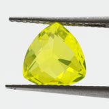 2.65-2.7ct 1pc Trillion 8 mm Recrystallized Neon Yellow Garnet (YAG) Lab Created