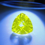 2.65-2.7ct 1pc Trillion 8 mm Recrystallized Neon Yellow Garnet (YAG) Lab Created