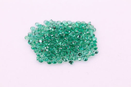 15.6ct Round 2mm Set 500pc Recrystallized Hydrothermal Zambian Emerald