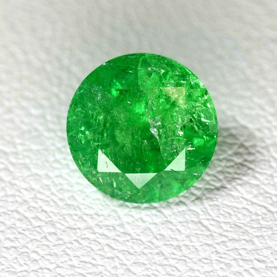 2.92ct Tsavorite Green Garnet (YAG) Round 8 mm Lab Created Loose Stone