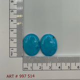 27.8ct Natural Arizona Turquoise Oval Cabochon Pair