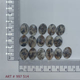 60.1ct 16pc Natural Moss Agate Cabochons  From Kazakhstan
