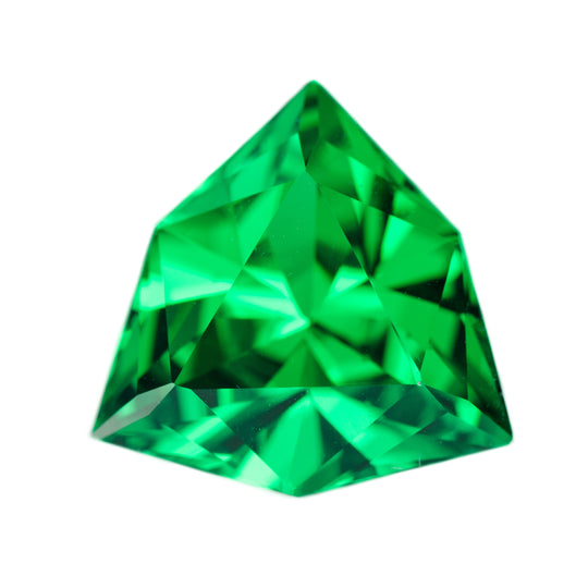 6.8ct Tsavorite Green Garnet (YAG) Trillion 12x12 mm Lab Created Loose Stone