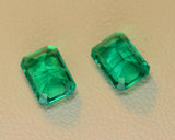 1.8ct pair Colombian Hydrothermal Emerald Lab Created Loose Stone