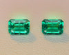 1.8ct pair Colombian Hydrothermal Emerald Lab Created Loose Stone