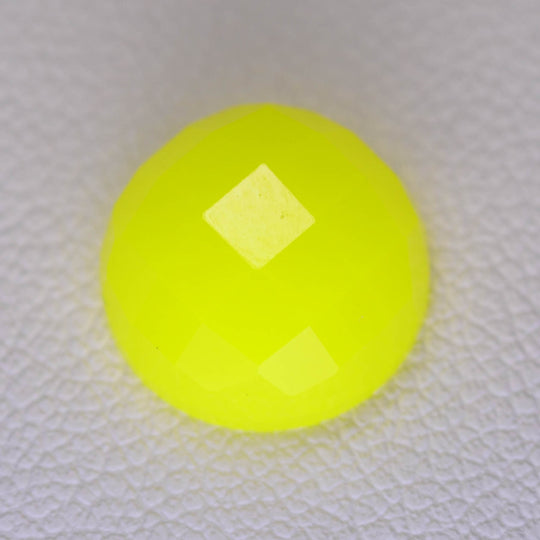 6.98ct Recrystallized Neon Yellow Garnet (YAG) Round Cabochon 10 mm Lab Grown