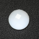 3.35ct Milky White Quartz Round Cabochon 10 mm Chalcedony Lab Created Stone