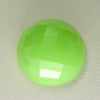 38.2ct Milky Green Cubic Zirconia Round Cabochon 17.5 mm Checker Lab Created