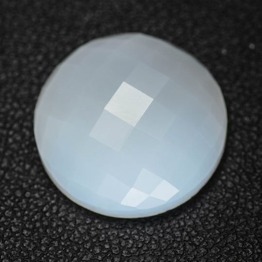 13.9ct Milky White Quartz Round Cabochon 17.5 mm Chalcedony Lab Created Stone